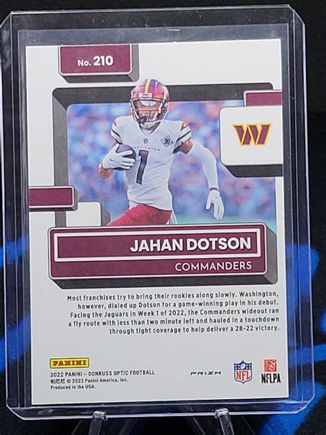 2022 Panini Donruss Optic Rated Rookie Holo Prizm 210 Jahan Dotson