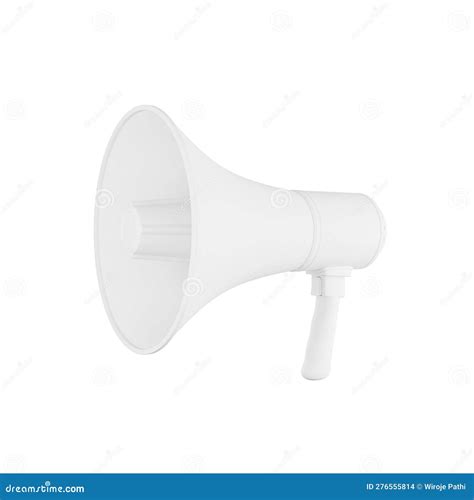 Loudspeaker Or Megaphone Horn White Megafon Is Icon Mockup Of Announcer