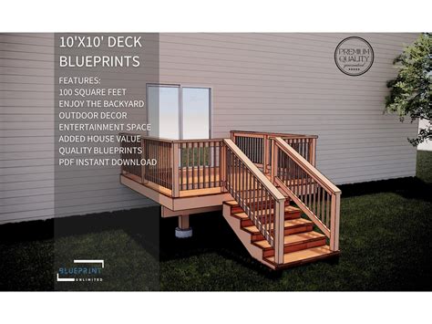 Deck Plans 10x10 for DIY Construction and Permit - Etsy