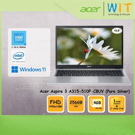 Acer Aspire 3 A315 510p C8uv Intel Processor N100 4gb Ram 256gb Ssd