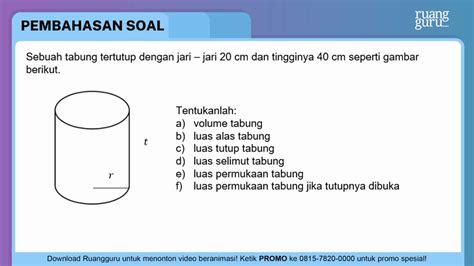 Luas Permukaan Tabung Tertutup Alan Ogden