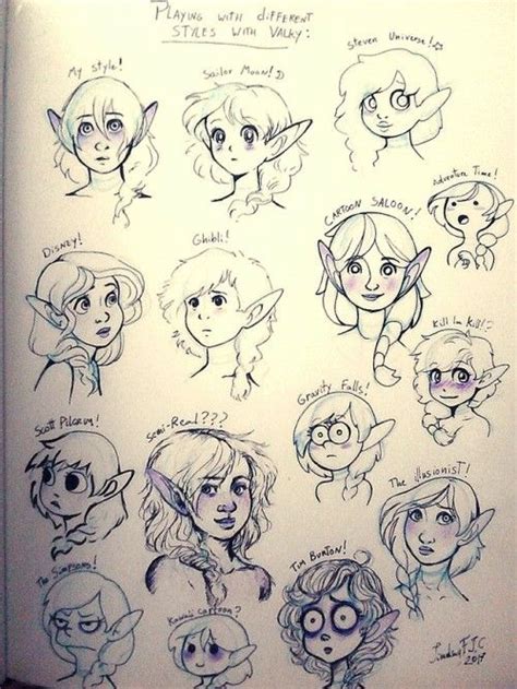 An Open Book With Sketches Of Different Faces And Hair Styles On It S Pages