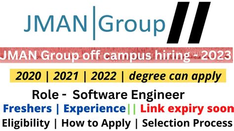 Jman Group Off Campus Software Engineer