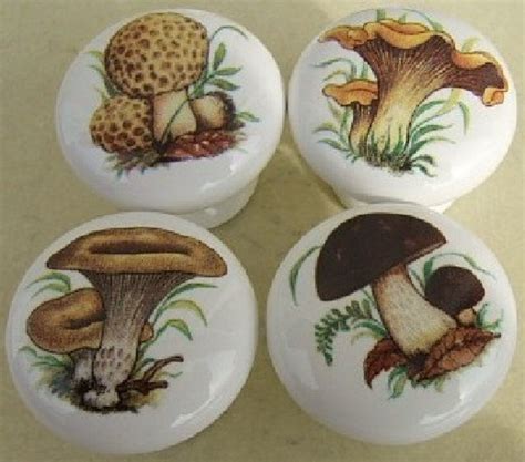 Mushrooms Ceramic Cabinet Knobs Kitchen Door Pulls Door Hardware Etsy