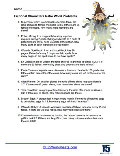 Ratio Word Problems Worksheets Library