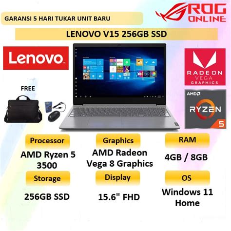 Jual Laptop Kerja Lenovo V15 Ryzen 5 Gen 3500 Ram 8gb 512gb Ssd Amd Radeon Graphics Vega 8