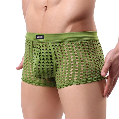 Mizok Mens Jockstraps Breathable Mesh Underwear Jock Strap Green Xl