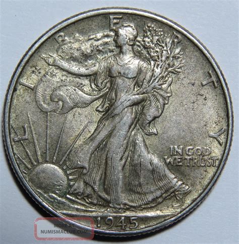 1945 P Walking Liberty Half Dollar 90 Us Silver