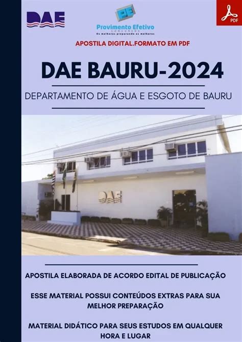 Provimento Efetivo Concursos Apostila DAE Bauru SP Engenheiro