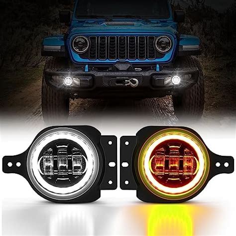 Auxbeam Pcs Inch Led Fog Lights With Drl Amber Turn Signal Lights