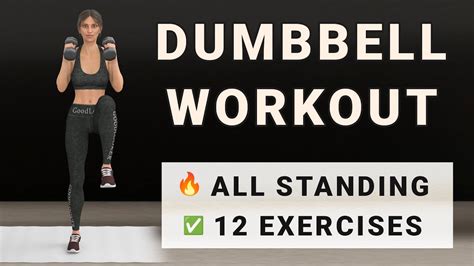 8 Min Full Body Dumbbell Workout All Standing No Jumping And No Repeats And No Mat Youtube