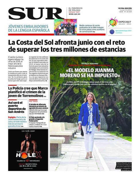 Las Portadas De Diario SUR Diario Sur 05 De Junio De 2023