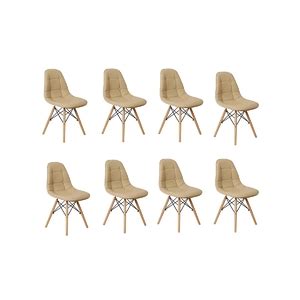 Conjunto Cadeiras Charles Eames Wood Daw Braços Design Nude Leroy Merlin