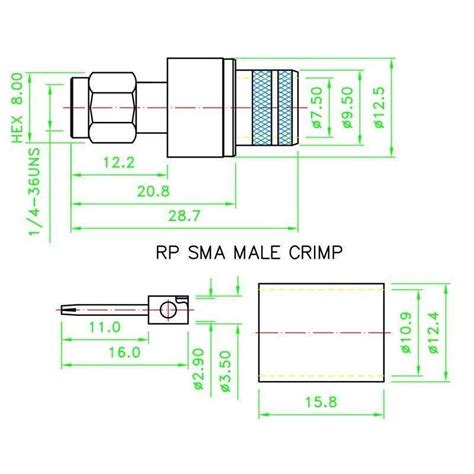 Ficha Rp Sma Macho Cravar Para Cabo Lmr