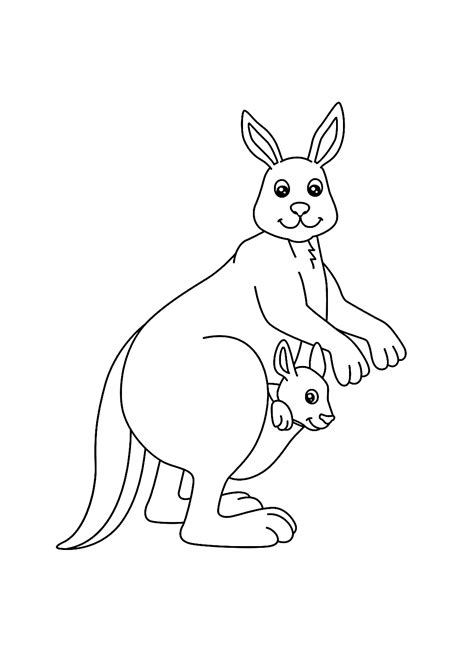 Very Simple Kangaroo Coloring Page Free Printable Coloring Pages