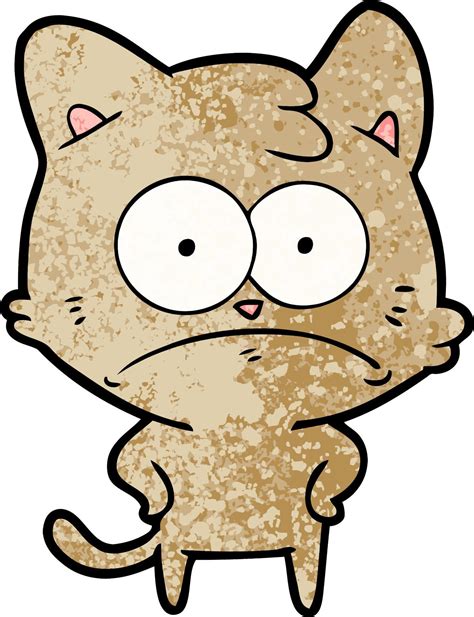 Cartoon Nervous Cat 12371924 Vector Art At Vecteezy