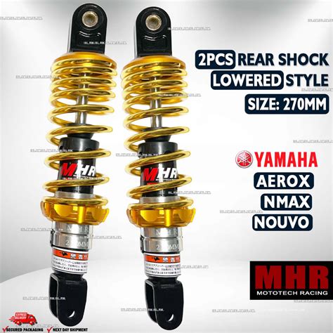 Aerox V1 V2 Nmax V1 V2 Nouvo MHR GOLD 2 Pcs Set Rear Shock 270mm