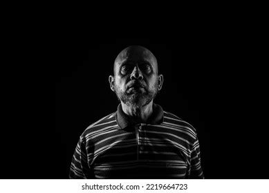 Handsome Bald Mature Man Beard Wearing Stock Photo 2219664723