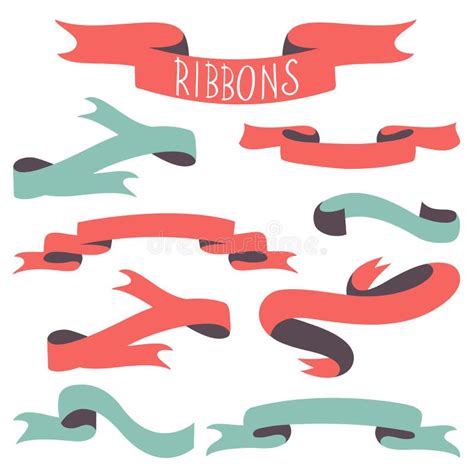 Set Of Vintage Ribbons Stock Vector Illustration Of Element 50324005