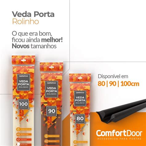 Veda Fresta Protetor Porta Rolinho Impermeável 100Cm Comfort Door