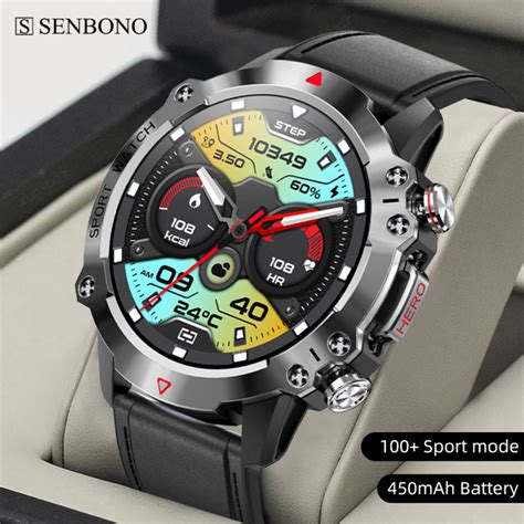 Senbono Smart Watch For Men Bluetooth Call Large Screen Outdoor Sport