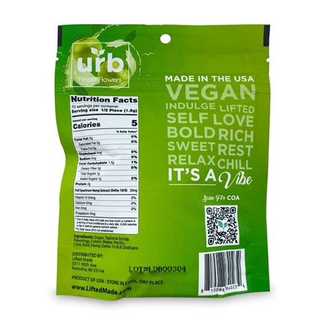 Shop Urb Delta Delta Gummies Green Apple Mg Total Delta