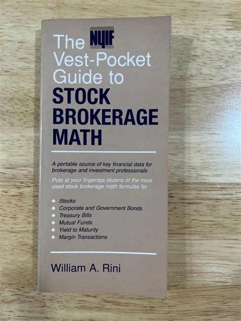 The Vest Pocket Guide To Stock Brokerage Math William A Rini