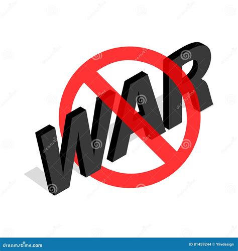 No War Sign Icon In Isometric 3d Style Stock Vector Illustration Of