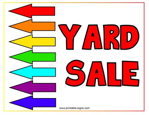 Yard Sale Sign Printable Free Printable Signs