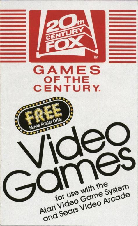 Atari Vcs Catalog Th Century Fox Fox Video Games