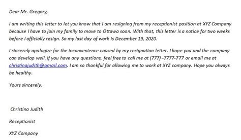 Resignation Letter For A Job You Just Started And The Example Room