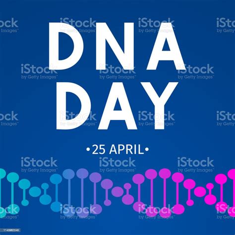 Dna Day Typography Poster Neon Helix Of Human Dna Molecule Science ...