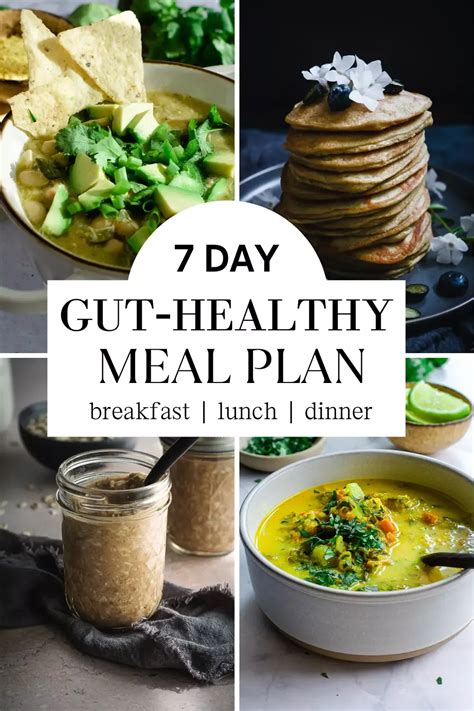 7 Day Easy Gut Healthy Meal Plan Healthy Gut Recipes Gut Health Recipes Healthy Meal Plans