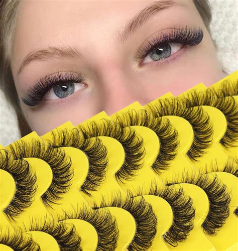 Amazon.com: Half Lashes Natural False Eyelashes Wispy Lashes 3D Volume