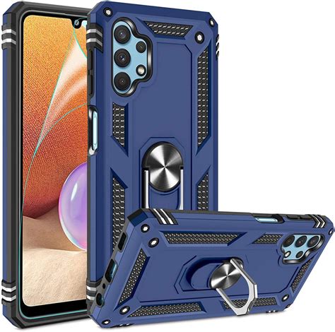 Samsung Galaxy A32 4G Hoesje Hybride Kickstand Back Cover Blauw