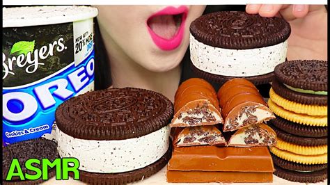 Asmr Oreo Ice Cream Milka Oreo Chocolate Cookies 오레오 아이스크림 밀카 오레오 먹방 Eating Sounds No