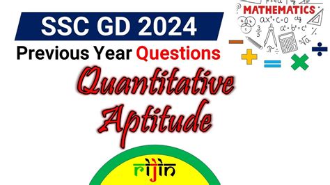 Ssc Gd Pyqs Quantitative Aptitude Ssc Exam Quants Aptitude