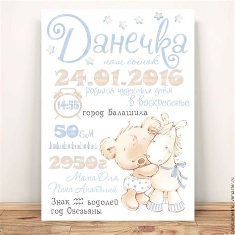 Метрика для новорожденных шаблон для мальчика - фото и картинки ...