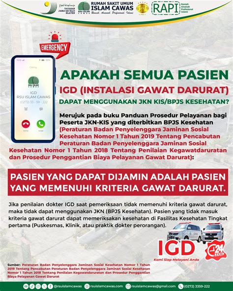 Pasien BPJS Bisa Menggunakan BPJS Di IGD Instalasi Gawat Darurat