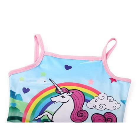 AmzBarley Filles Licorne Une Pièce Maillots De Bain sans Manches Coloré