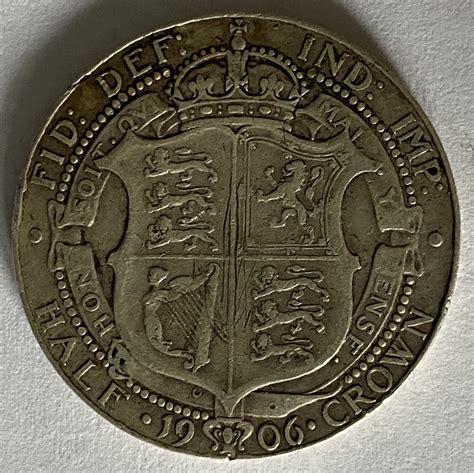 1906 King Edward VII Silver Half Crown M J Hughes Coins