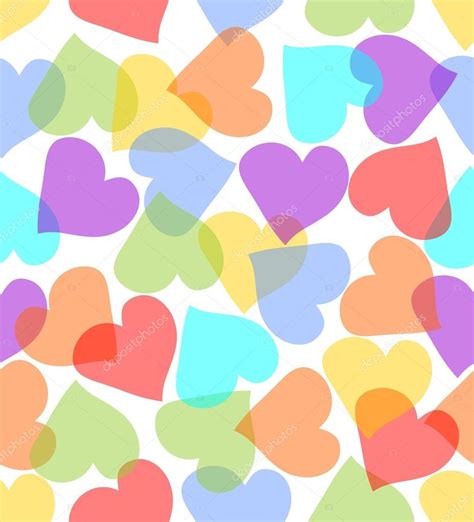 Fondo Sin Costuras Con Corazones En Colores Pastel Vector De Stock