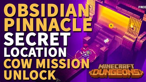 Obsidian Pinnacle Secret Rune Location Minecraft Dungeons Youtube