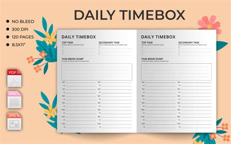 Daily Timebox Planner Daily Schedule Kdp Interior