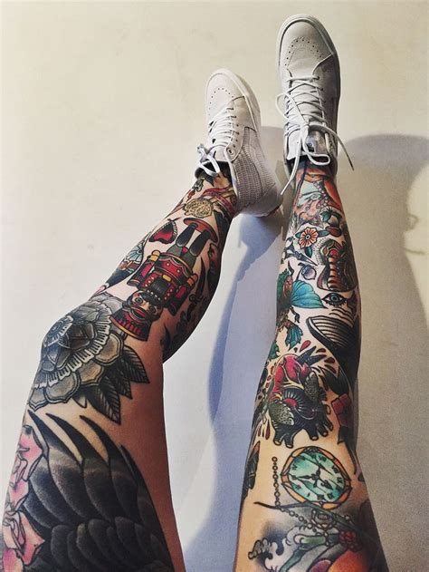 Awesome Leg Sleeve Tattoos Designbump