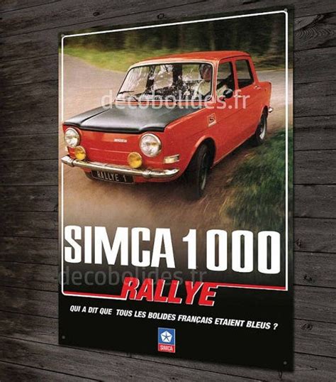 Plaque métal Simca 1000 rallye Etsy