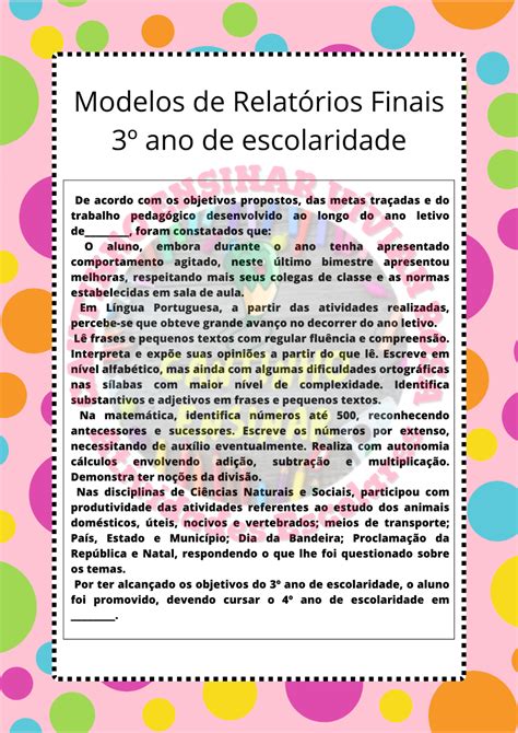 Relatório 3 Bimestre Educação Infantil RETOEDU