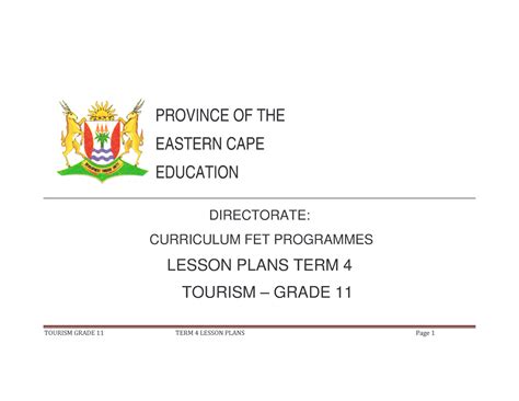 TERM 4 LP Tourism GR 11 Additional Notes To Study Studocu