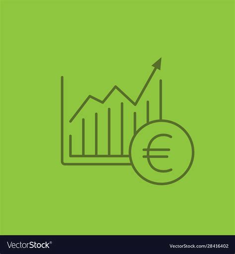 Market Growth Chart Color Linear Icon Royalty Free Vector