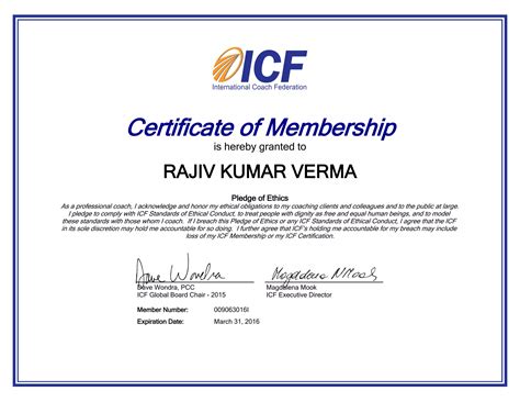 Icf Membershipcertificate Ppt